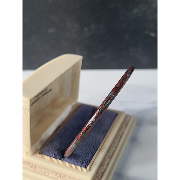 Cloisonne Floral Enamel Bangle Bracelet Vintage - Picture 5 of 10